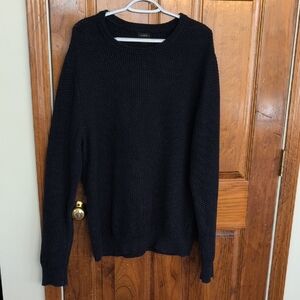 J Crew 100% Cotton Navy Blue Crew Neck Sweater Sz Large